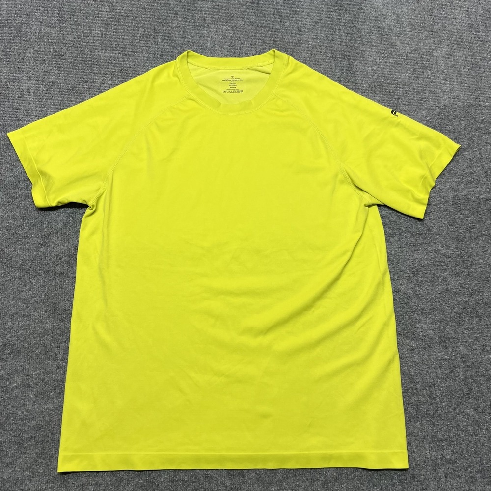Fabletics Shirt Mens XL Yellow Short Sleeve Athletic Performance Running Tee Top